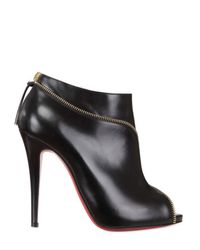Christian Louboutin | Black 120mm Col Zipped Calf Open Toe Low Boots | Lyst