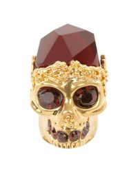 Alexander McQueen | Metallic Skull Cocktail Ring | Lyst