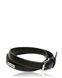 Dolce & Gabbana | Black Textured Leather Double Bracelet for Men | Lyst