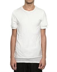 Kris Van Assche | White Raw Cut Jersey and Ribbed Cotton T-shirt for Men | Lyst