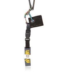 Lanvin | Black Python and Leather Usb Key Necklace for Men | Lyst