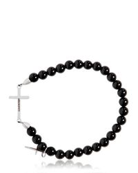 Neil Barrett | Black Cross Pendant and Pearl Bead Bracelet for Men | Lyst