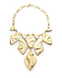 Kenneth Jay Lane | Metallic Diamond Bib Necklace | Lyst