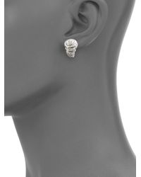 Judith Ripka | Metallic White Sapphire Chain Link Drop Earrings | Lyst
