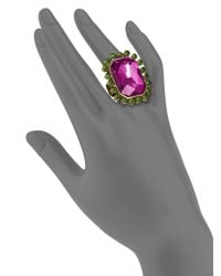 Sparkling Sage | Purple Crystal Rectangle Ring | Lyst