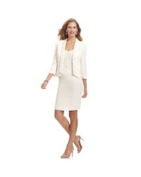 tahari asl white suit