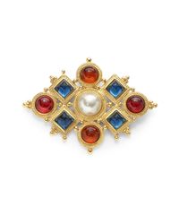 Ben-Amun | Metallic Byzantine Diamondshaped Brooch | Lyst