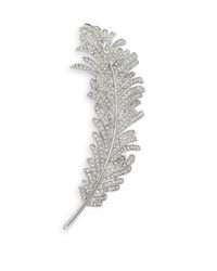 CZ by Kenneth Jay Lane | Metallic Feather Crystal Brooch | Lyst