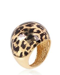 Faraone Mennella | Metallic Leopard Print Enamel Ring | Lyst