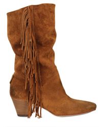 Strategia Brown Suede Fringed Boots