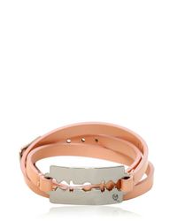 McQ | Natural Patent Leather Triple Wrap Bracelet | Lyst