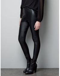 zara leggings leather