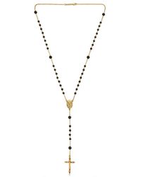 Dolce & Gabbana | Metallic Gold and Black Onyx Rosary Necklace | Lyst