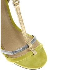 Lyst - Asos Asos Hallow Suede High Heel Sandals in Green
