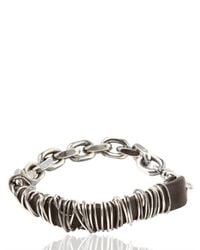 Emanuele Bicocchi | Metallic Woven Leather Silver Bracelet for Men | Lyst