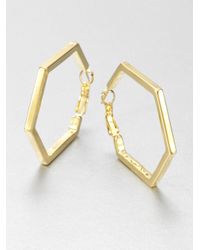 kate spade new york | Metallic Hexagon Hoop Earrings | Lyst