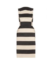 Lanvin Striped Cottonblend Sheath Dress in Black | Lyst