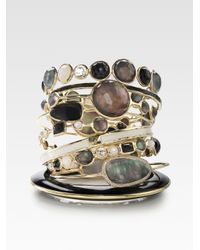 Ippolita | Metallic Black Shell & 18k Gold Lollipop Bracelet | Lyst