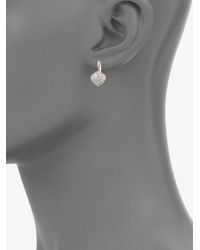 Judith Ripka | Metallic Fontaine White Sapphire, 18k Yellow Gold & Sterling Silver Heart Drop Earrings | Lyst