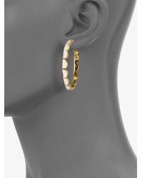 kate spade new york | Metallic Enamel Scallop Hoop Earrings | Lyst