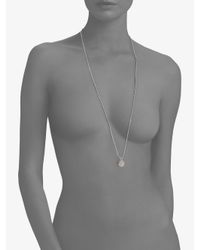 Michael Kors | Metallic Pavé Ball Pendant Long Silvertone Necklace | Lyst