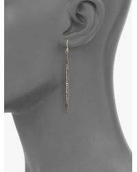 Mizuki | Metallic Diamond Sterling Silver 14k Yellow Gold Icicle Earrings | Lyst
