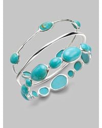 Ippolita | Blue Turquoise Cabochon & Sterling Silver Bracelet | Lyst