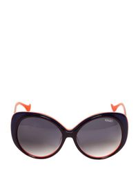 KENZO Orange Big Rounded Two Tone Acetate Sunglasses