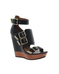 Lyst - River Island Multi Buckle Strapped Wedges in Black