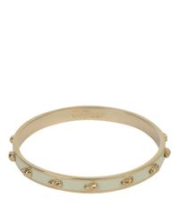 Alexander McQueen | Metallic Yellowgold Skinny 3d Enamel Skull Bangle | Lyst