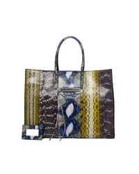 Balenciaga | Balenciaga Papier Elaphe A4 Blue | Lyst