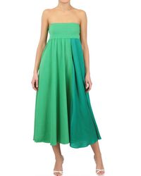 Antonio Marras | Green Cotton Voile and Jersey Long Skirtdress | Lyst