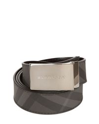 Burberry | Gray Coated Cotton Reversible Belt for Men | Lyst
