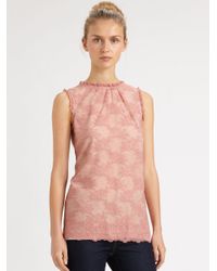 RED Valentino | Pink Lace Blouse | Lyst