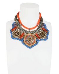 Sveva Collection | Orange Josephine Baker Embroidered Necklace | Lyst