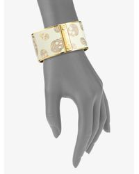 Alexander McQueen | Metallic Enamel Skull Large Cuff Bracelet | Lyst