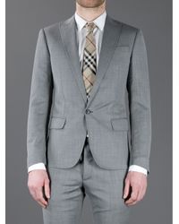 burberry tie with grey suit