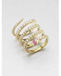 Elizabeth and James | Metallic White Sapphire Snake Coil Ring | Lyst