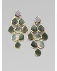 Ippolita | Metallic Black Shell 18k Gold Cascade Earrings | Lyst
