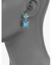 Judith Ripka | Blue Turquoise Doublet Sterling Silver Drop Earrings | Lyst