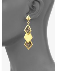 Kara Ross | Metallic 14k Goldplated Snake Skin Inlaid Earring | Lyst