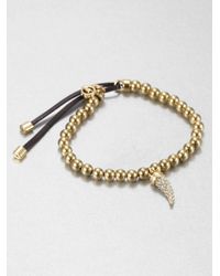 Michael Kors | Metallic Pavé Horn Beaded Bracelet Goldtone | Lyst