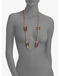 Michael Kors | Brown Tortoise Print Link Necklace | Lyst