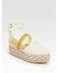 Pollini | Natural Colorblock Espadrille Platform Sandals | Lyst