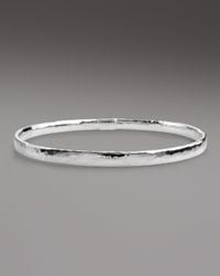 Ippolita | Metallic Thin Hammered Silver Bangle | Lyst