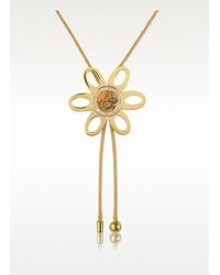 Alviero Martini 1A Classe - Metallic 1a Prima Classe Geo Crystal Flower Sliding Pendant With Lace - Lyst