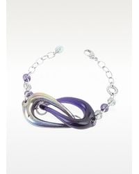 Antica Murrina - Blue Interlocking Murano Glass and Sterling Silver Bracelet - Lyst