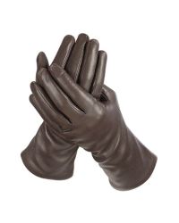 FORZIERI | Women's Cashmere Lined Dark Brown Italian Leather Long Gloves | Lyst