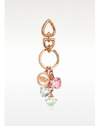 Juicy Couture - Pink Stone Hearts Keyfob - Lyst