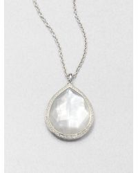 Ippolita | Metallic Stella Mother-of-pearl, Clear Quartz, Diamond & Sterling Silver Large Teardrop Doublet Pendant N | Lyst
